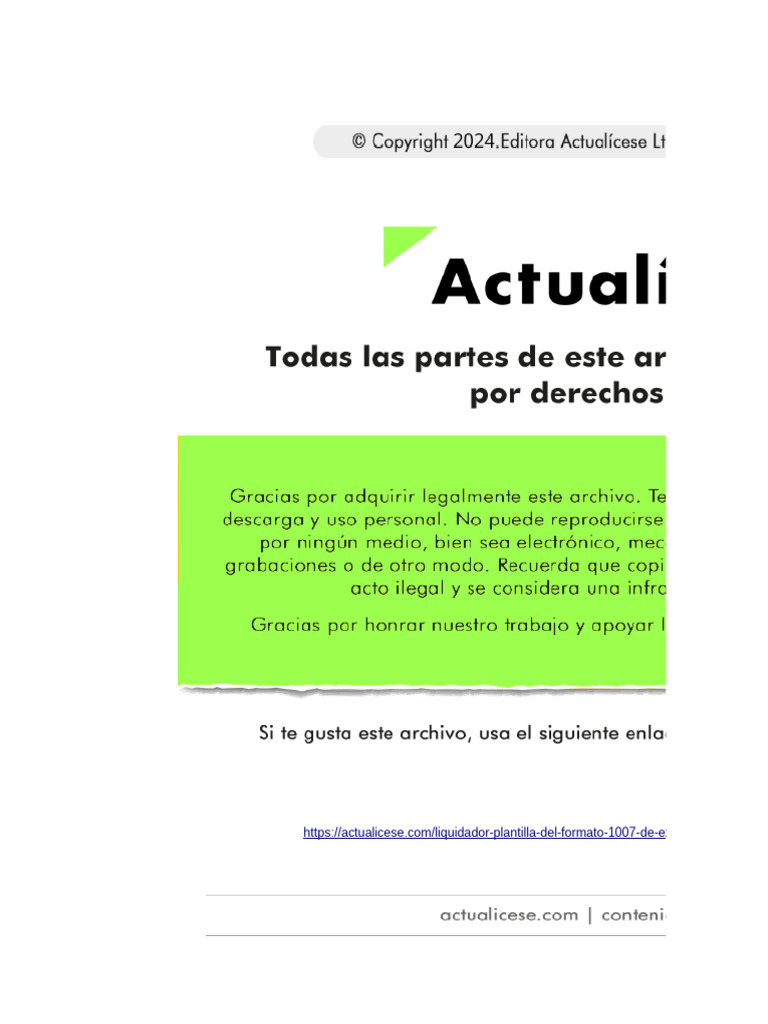 Plantilla Formato 1007 Exógena 2023 | PDF | Contabilidad | Estado de ...