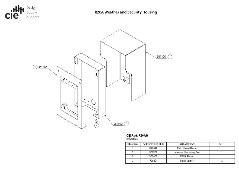 Wall Mounting Rain Hood For R20a | PDF