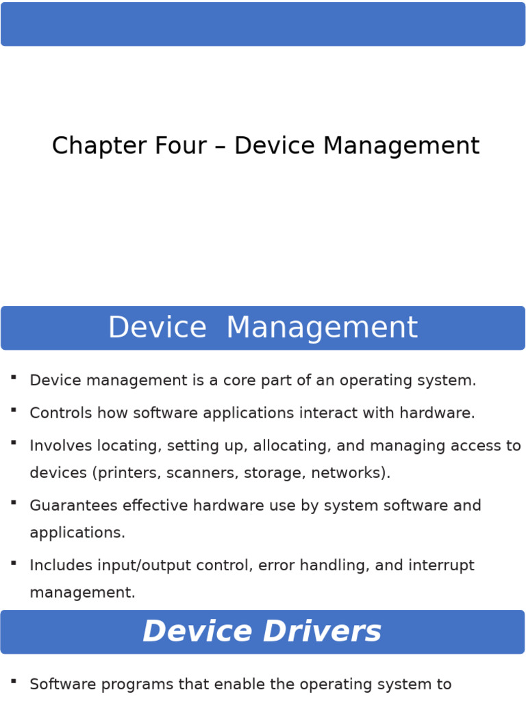 Understanding Device Drivers and Management | PDF | Input/Output ...
