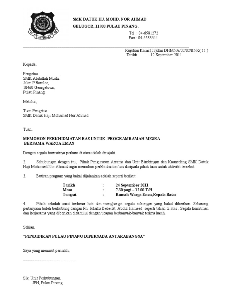 2010 Surat Permohonan Bas Jpn Pdf
