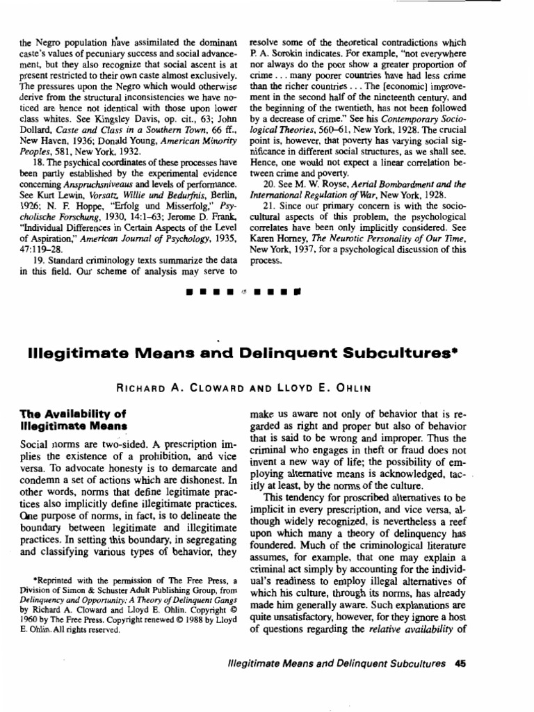 Cloward & Ohlin, 1960 | PDF