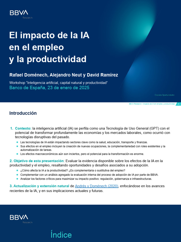 Impacto de la IA en empleo y productividad | PDF | Inteligencia ...