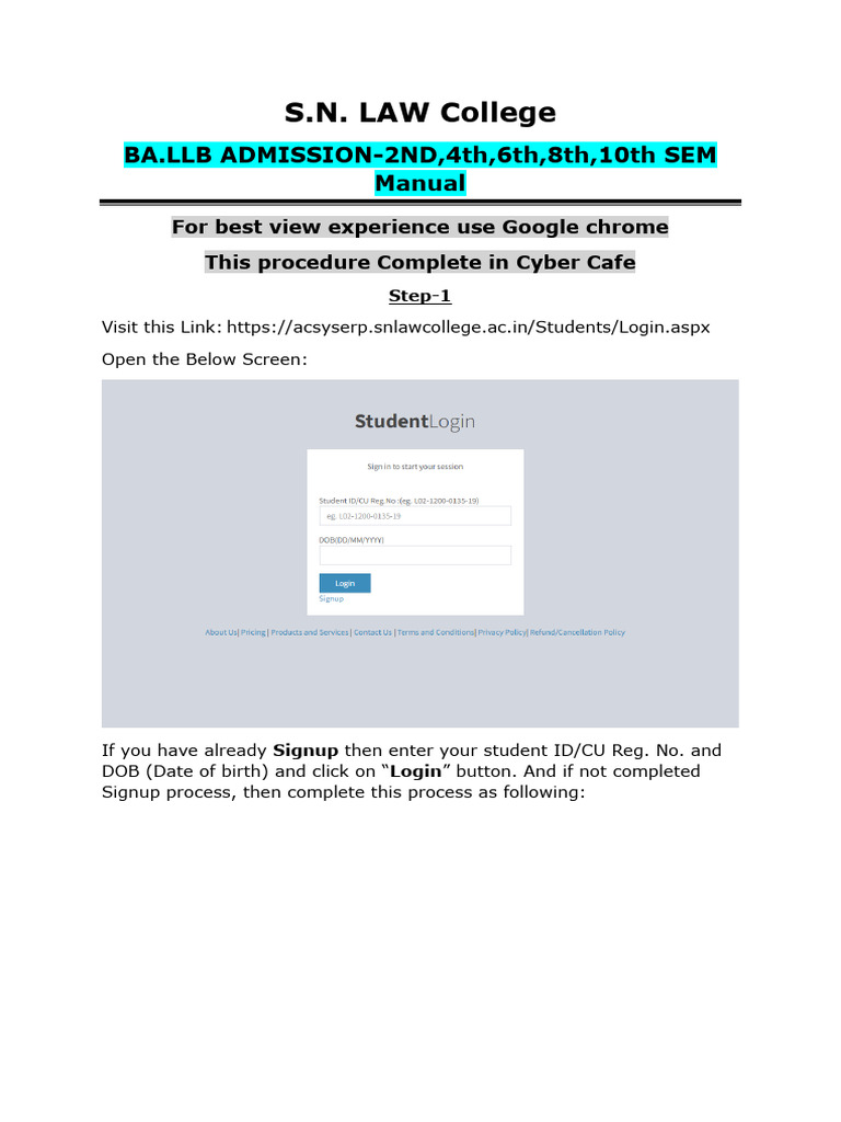 BA.LLB Admission Process Guide | PDF