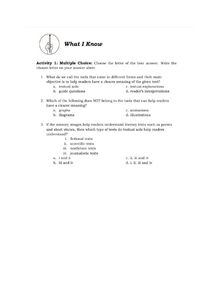 Pre Test 2 English 10 | PDF