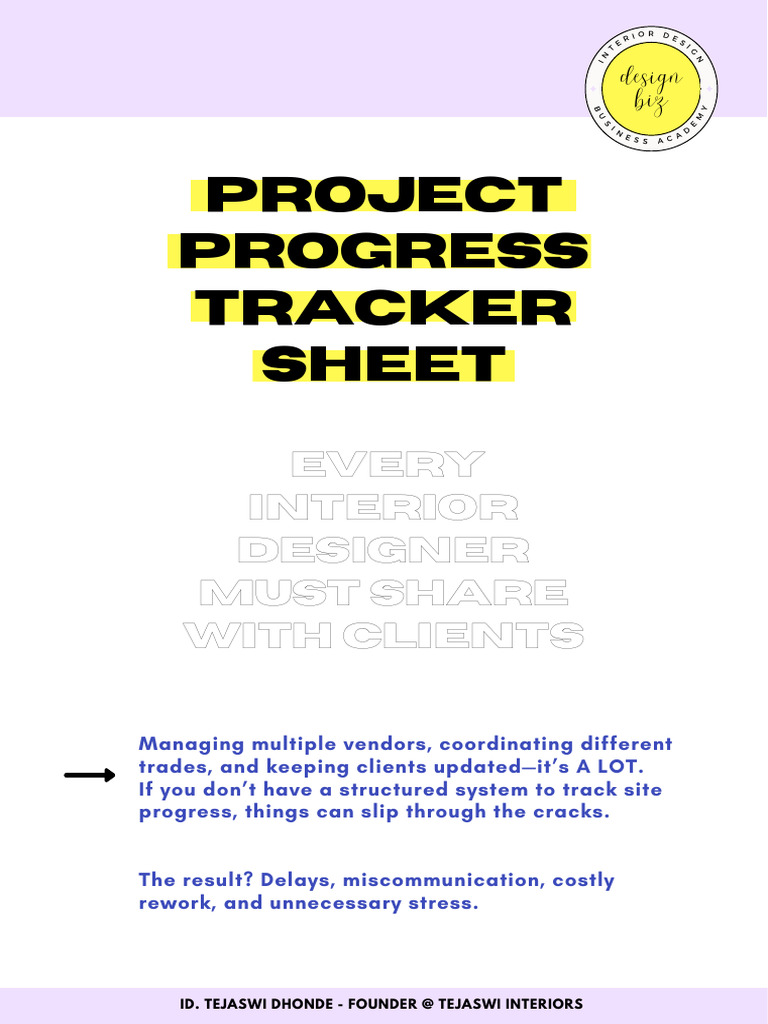 Essential Site Progress Tracker for Designers | PDF