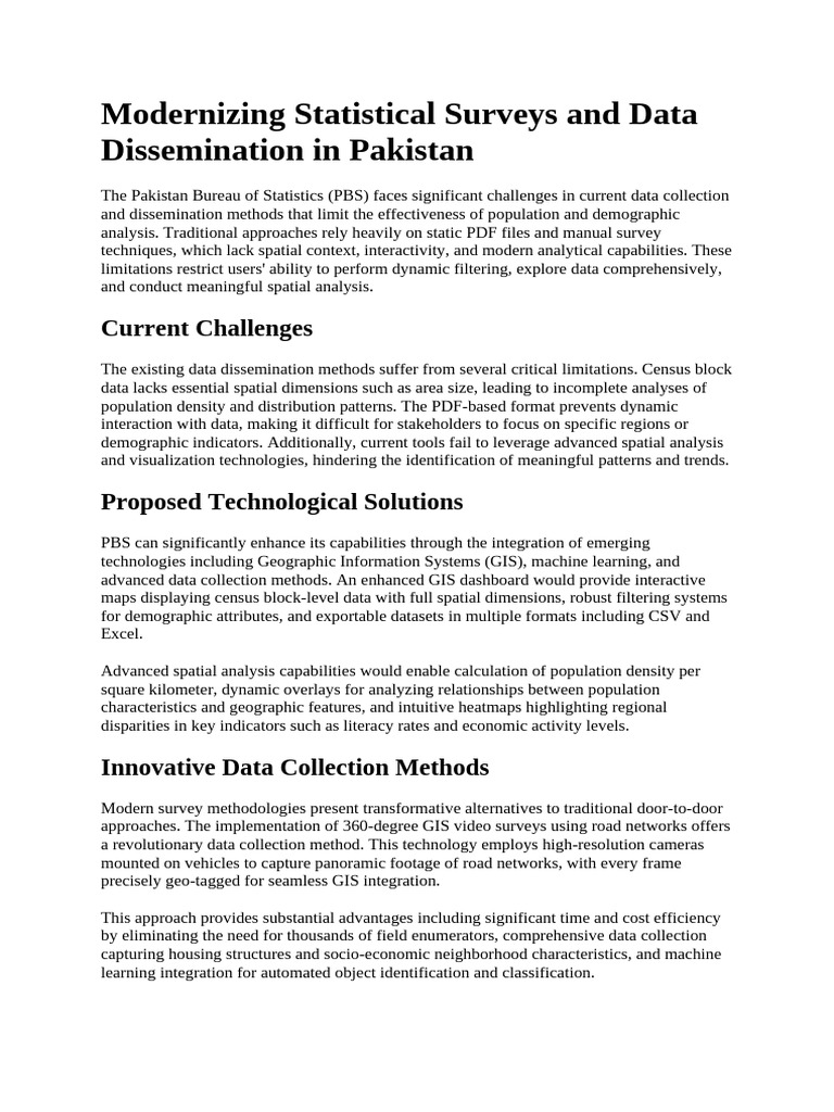Modernizing Data Collection in Pakistan | PDF | Geographic Information ...