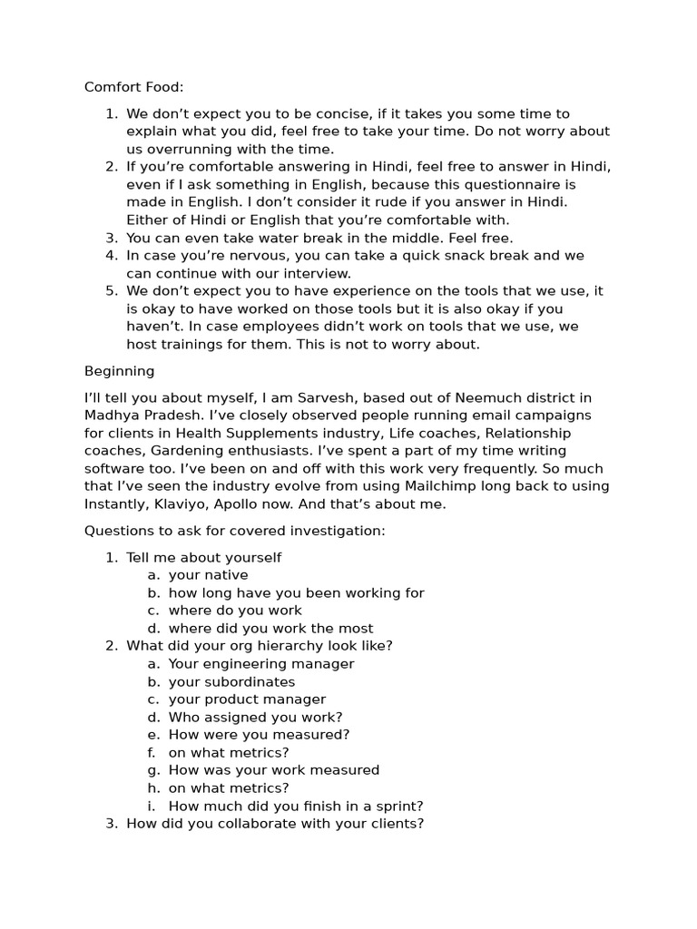 Klaviyo Interview Insights and Tips | PDF | Questionnaire