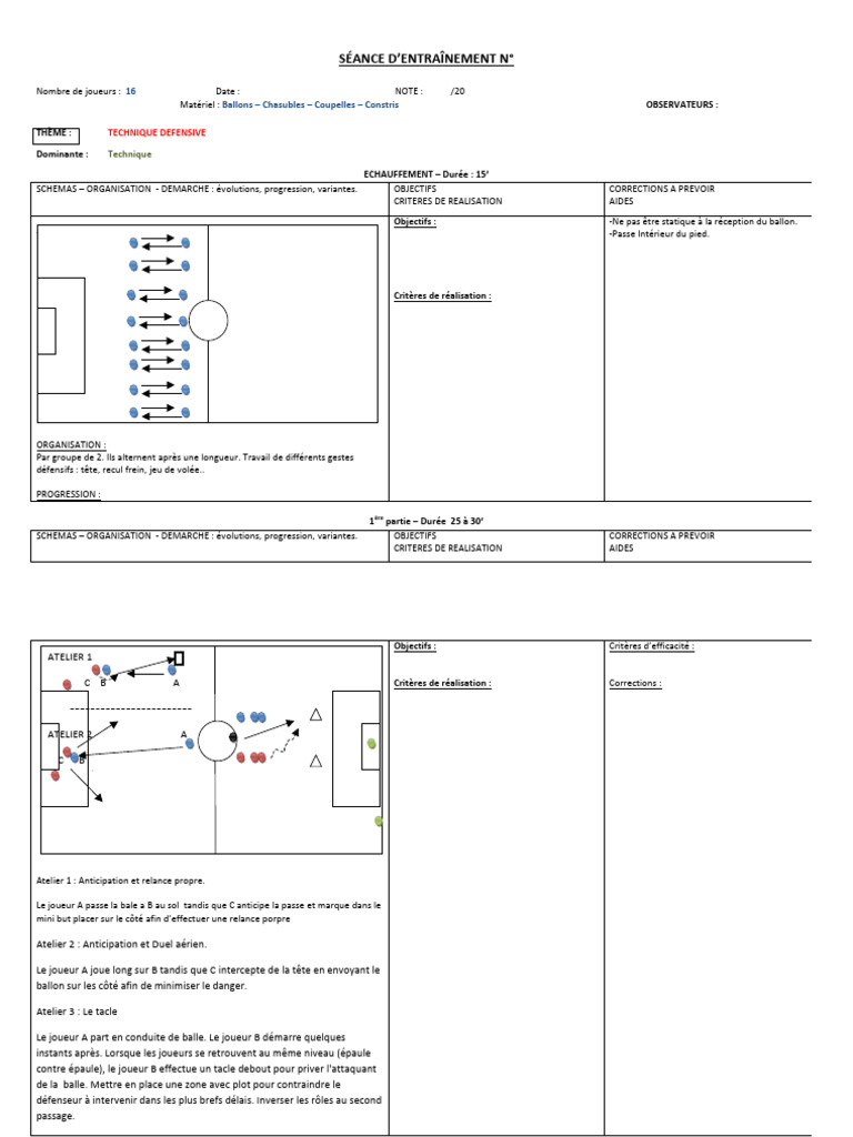 Séance Technique Défensive 3 | PDF | Des sports