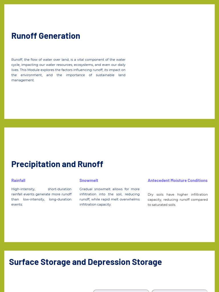 Understanding Runoff Generation Factors | PDF | Surface Runoff | Soil