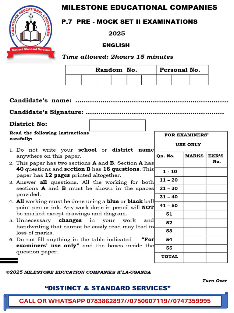 2025 English Pre-Mock Exam Paper | PDF | Wedding