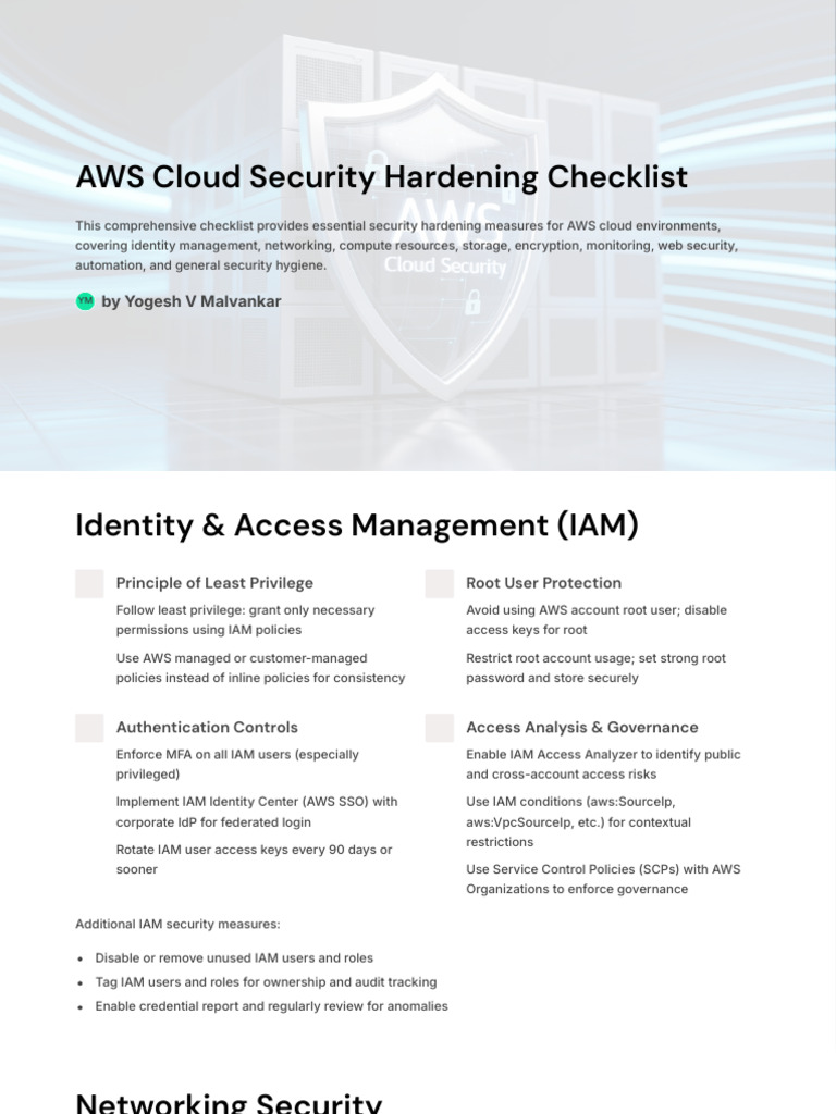 AWS Cloud Security Hardening Guide | PDF | Amazon Web Services | Superuser