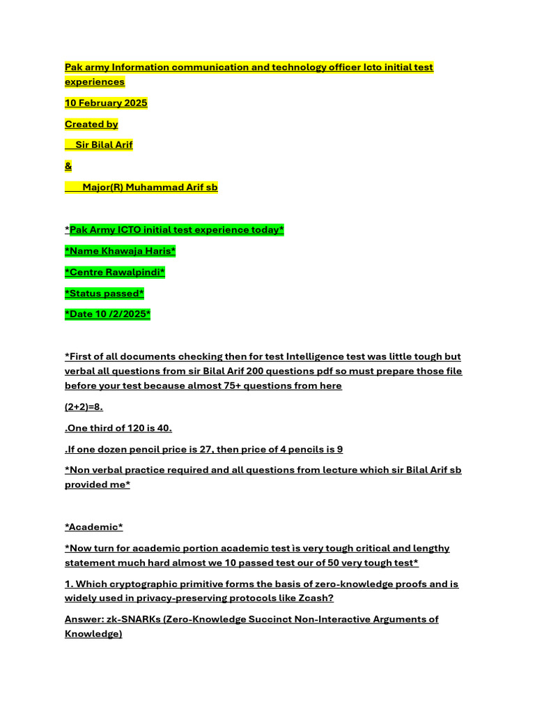 ICTO Initial Test Insights 2025 | PDF | Cryptography | Secure Communication