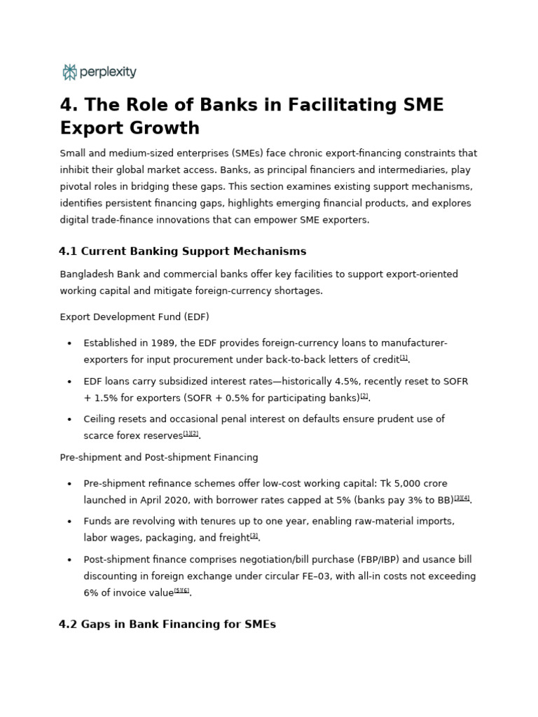 The Role of Banks in Facilitating SME Export GR | PDF | Factoring ...