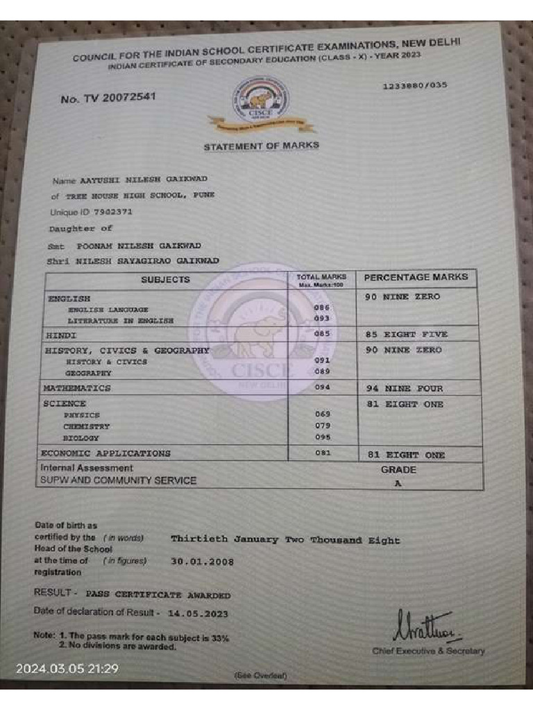 Marksheet 3 | PDF