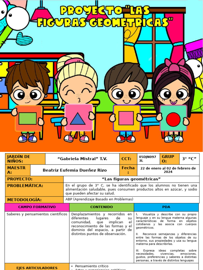 Proyecto Geometría en Jardín de Niños | PDF