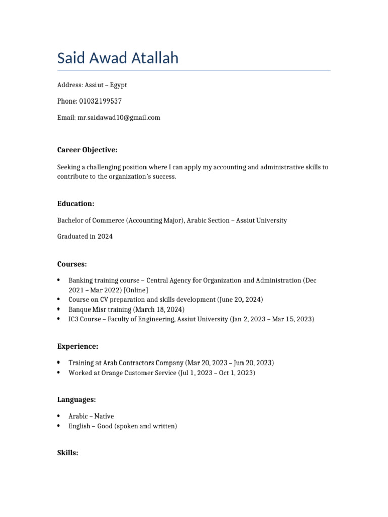 Said Awad Atallah CV English - 1