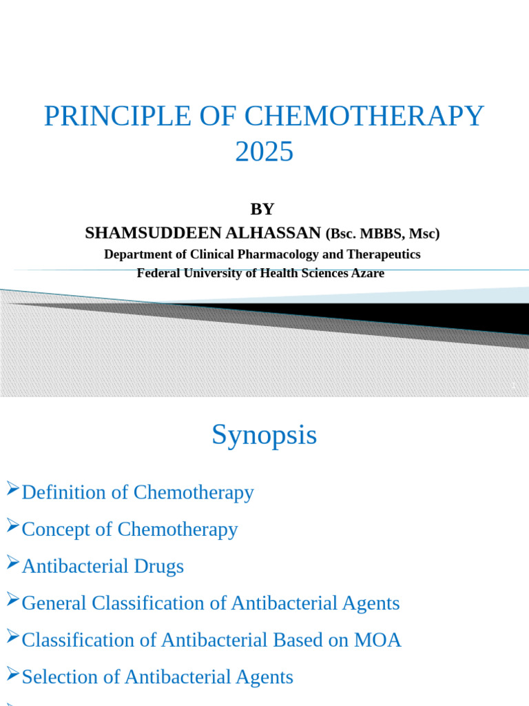 Principles of Chemotherapy Explained | PDF | Penicillin | Chemotherapy