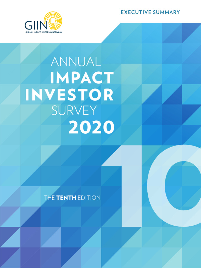 GIIN Annual Impact Investor Survey 2020 | PDF | Investing | Risk