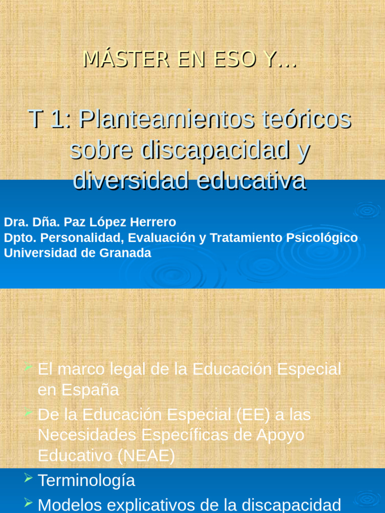 Educación Inclusiva y Discapacidad en España | PDF | Invalidez | Sicología