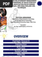 Download Customer Relationship Management for Determining of Sales Strategy Using Association Rules Mining Technique Rfm AnalysisAnd Uml Technique by Triyoda Arrahman SN88509534 doc pdf