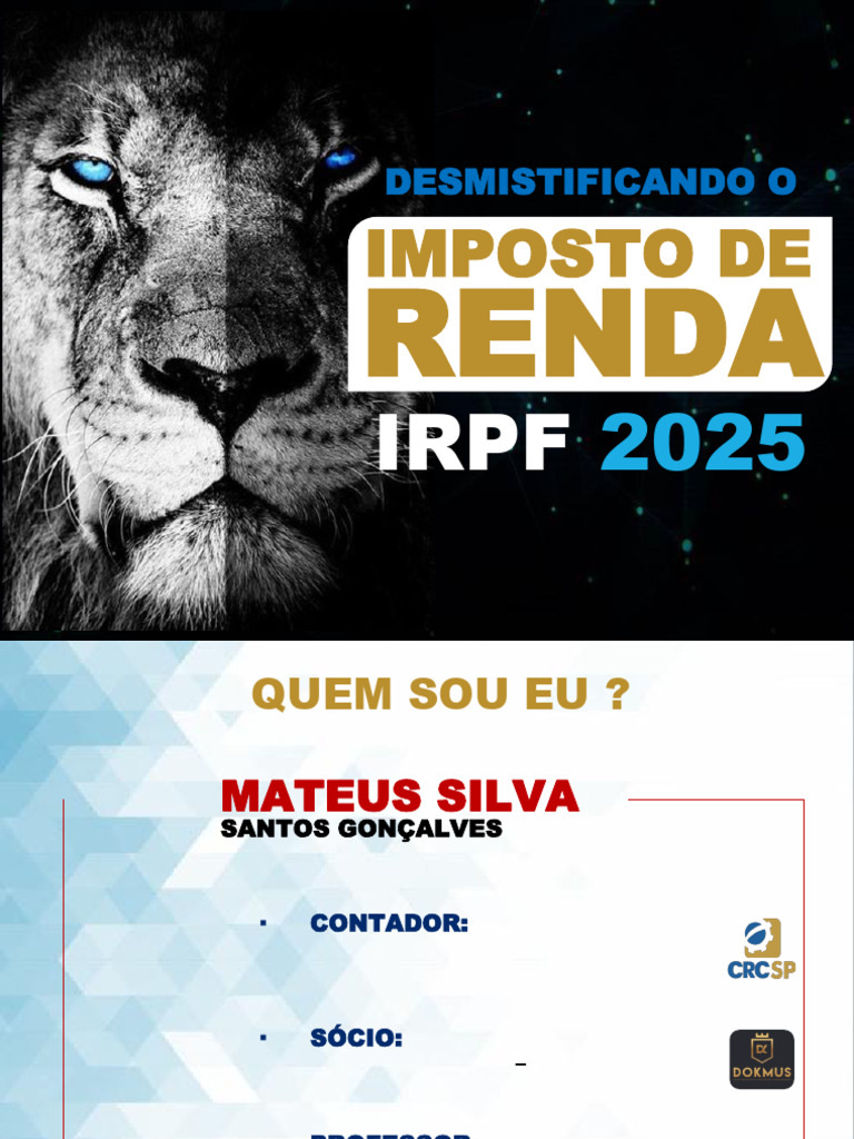 2025 - Palestra de Imposto de Renda | PDF | Imposto de Renda | Impostos