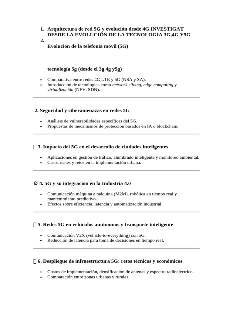 Evolución y Impacto de la Tecnología 5G | PDF