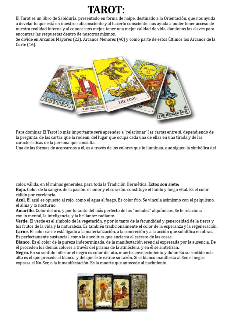 Guía Esencial del Tarot y sus Arcanos | PDF | Tarot | Jugando a las cartas