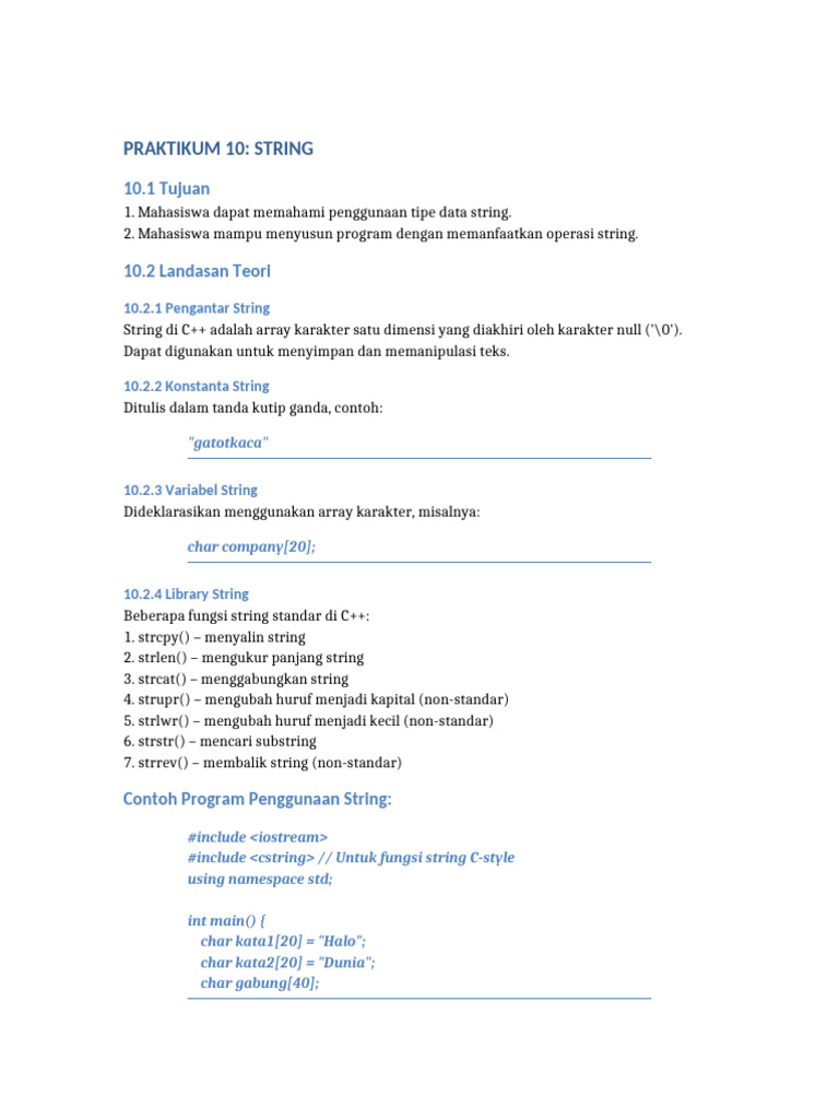 Praktikum 10 STRING | PDF