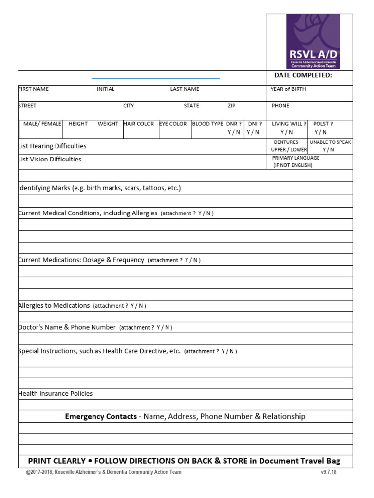 RAD-Emer Trav Med Form v9!7!18 | PDF | Medical Specialties | Health ...