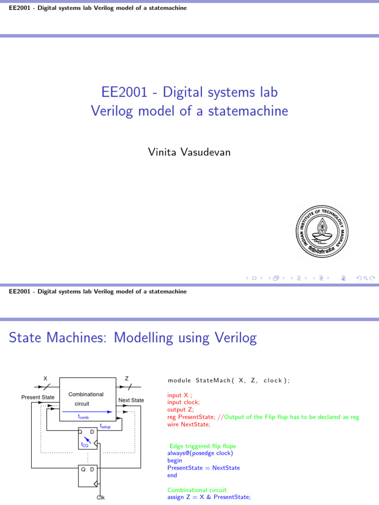 Verilog State Machine Model Guide | PDF