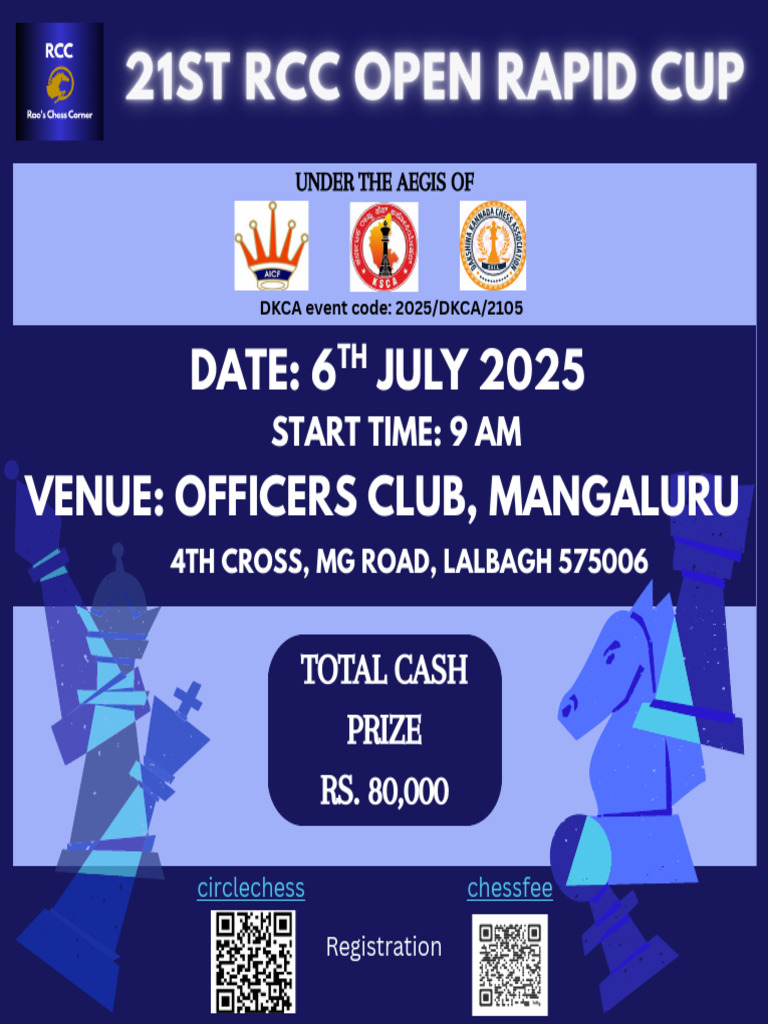 Mangaluru Chess Tournament 2025 Details | PDF | Traditional Board Games ...