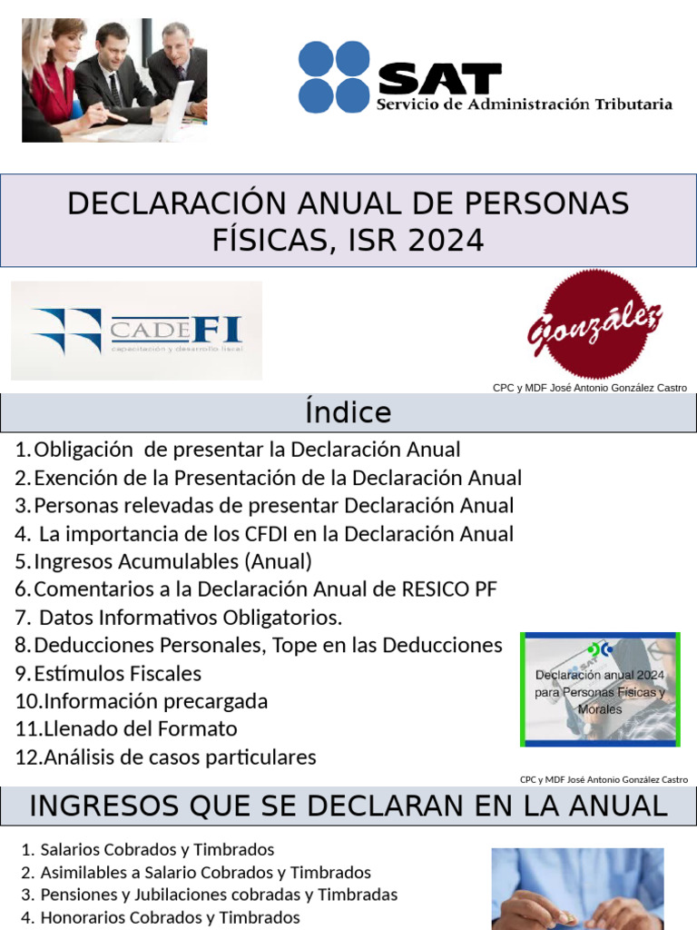 Declaración Anual ISR Personas Físicas 2024 | PDF | Impuesto sobre la ...
