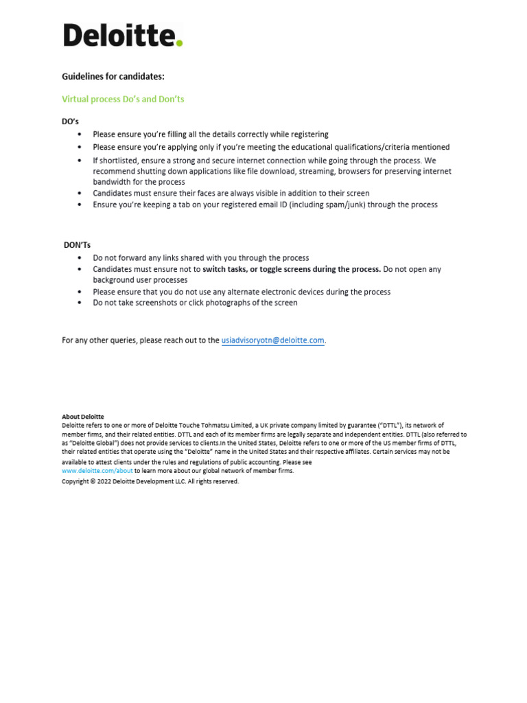 Virtual Interview Guidelines for Candidates | PDF