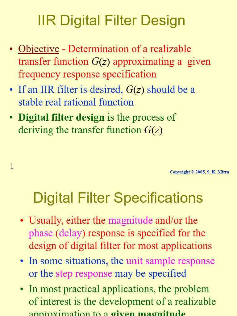 IIR Digital Filter Design Overview | PDF | Filter (Signal Processing ...