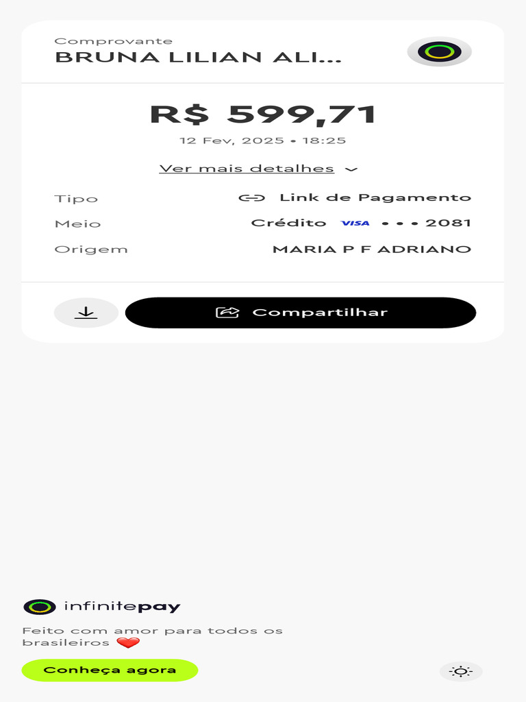 Comprovante de Pagamento InfinitePay | PDF