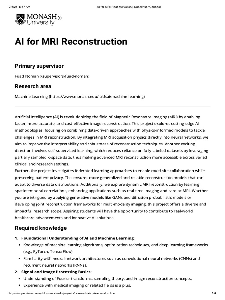 AI-Driven MRI Reconstruction Research | PDF | Artificial Intelligence ...