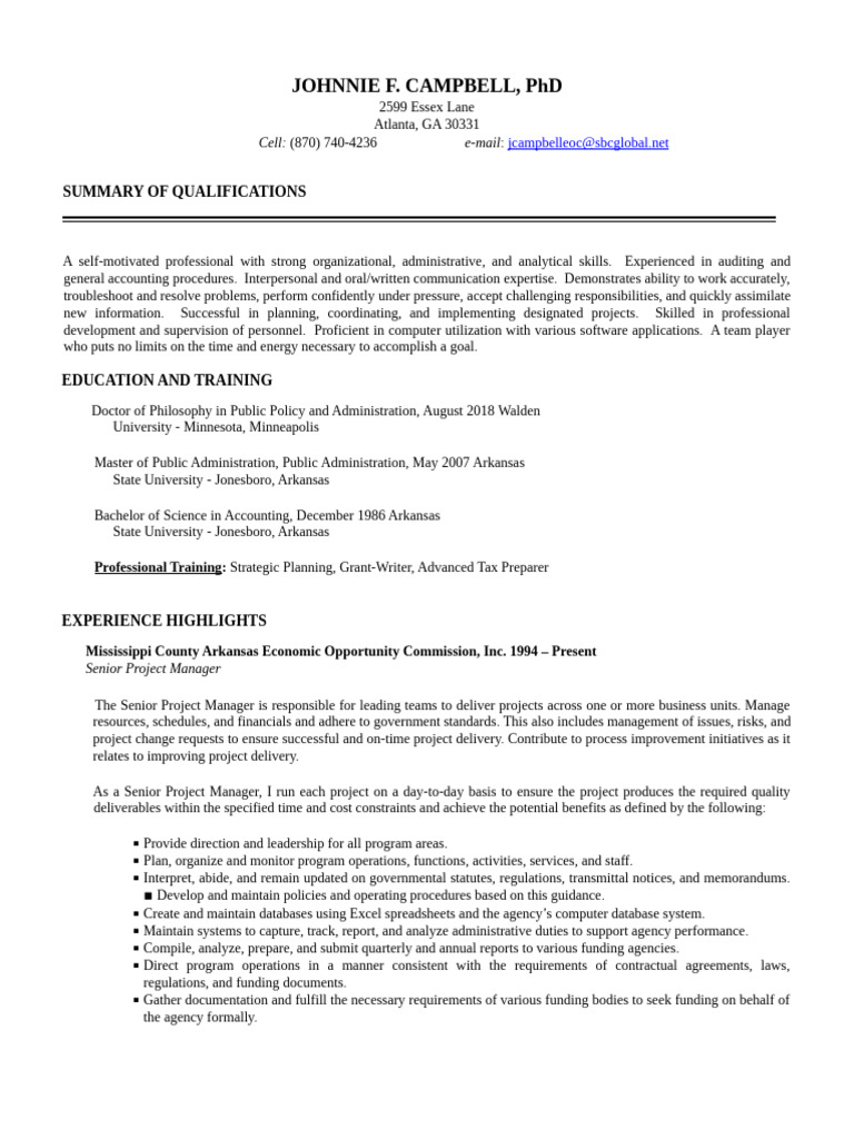 Johnnie Updated Resume 2023 Atlanta - 1