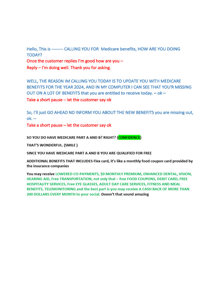 Medicare CPL Script 20th May 2023 | PDF | Medicare (United States ...