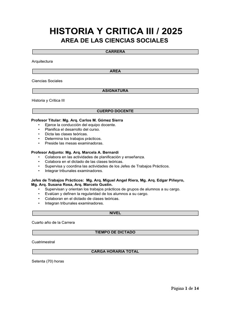 H y C III Programa 2025 | PDF