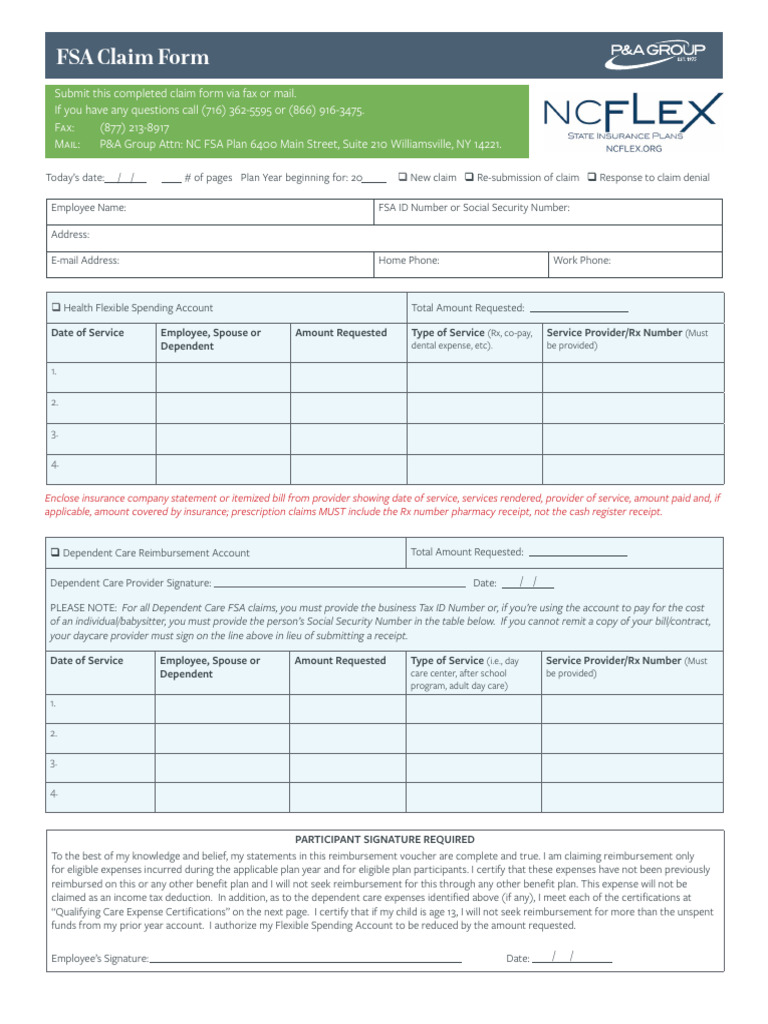 FSA Claim Form Submission Instructions | PDF | Expense | United States Law
