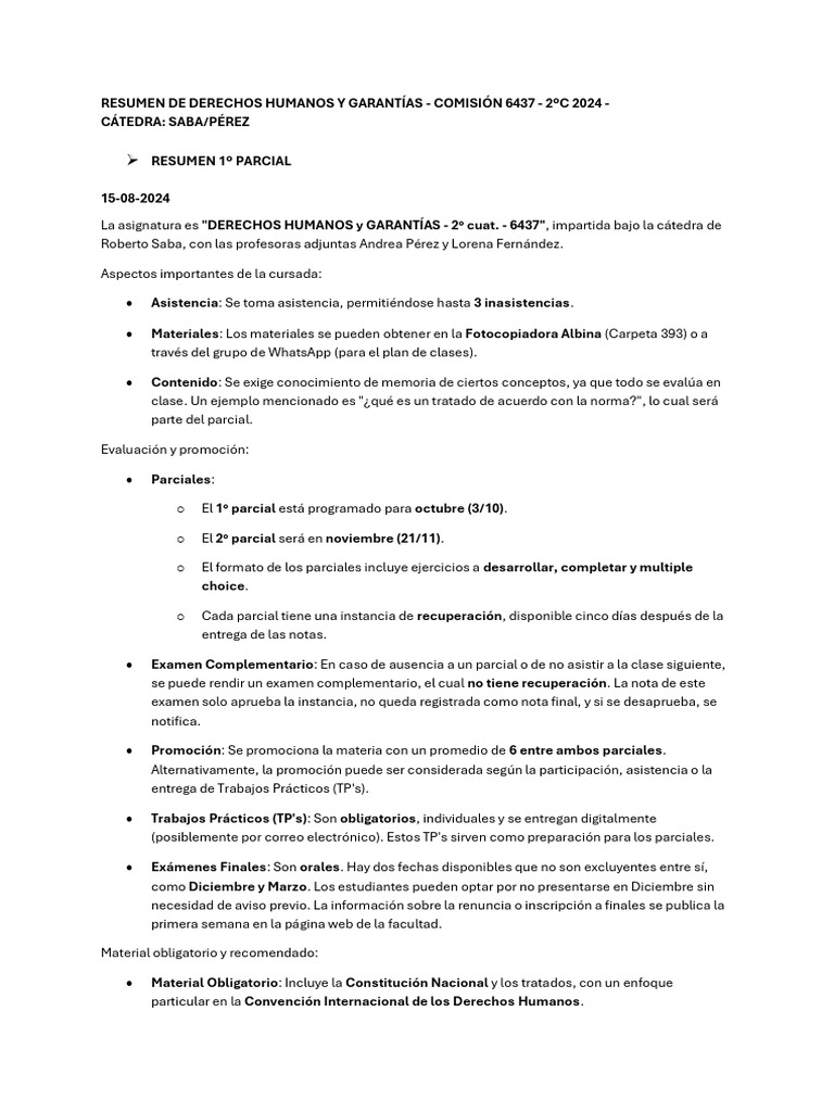 Resumen de Derechos Humanos 2024 | PDF | Tratado | Convenio europeo de ...