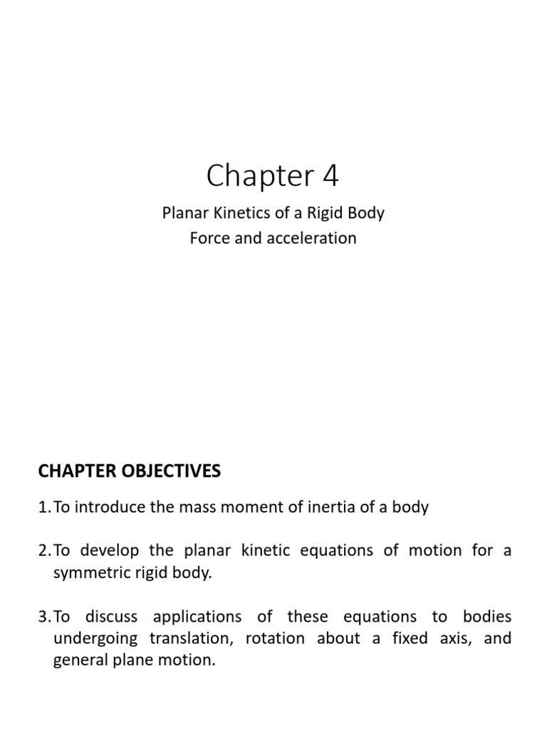 Chapter 4 Planar Kinetics Force and Acceleration Lecturenotes | PDF ...