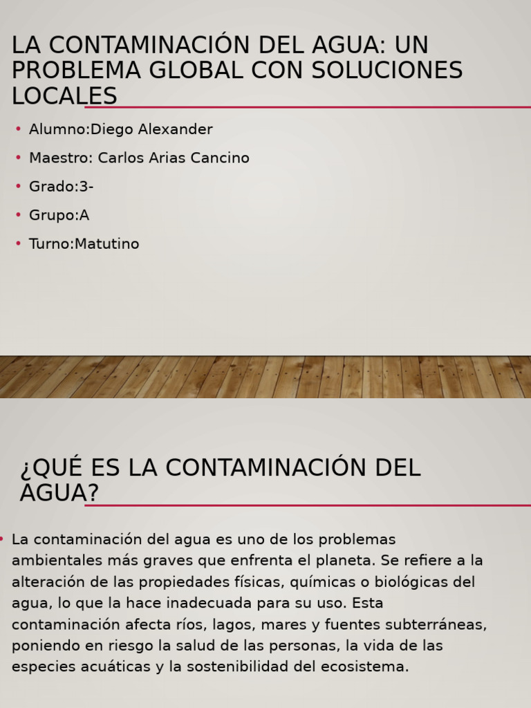 Contaminación del Agua: Causas y Soluciones | PDF | Contaminación | La ...