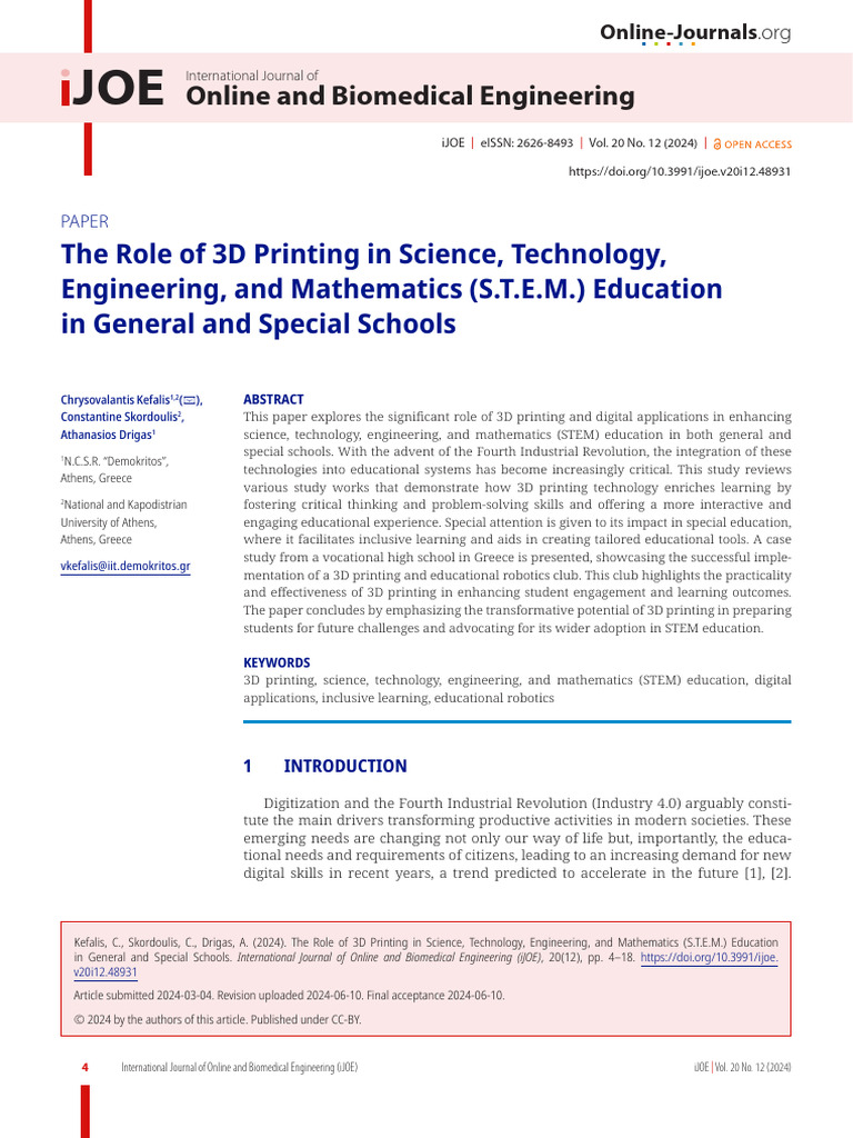 Online and Biomedical Engineering | PDF | 3 D Printing | Engineering