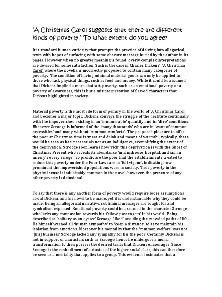 How is poverty presented in a christmas carol picture