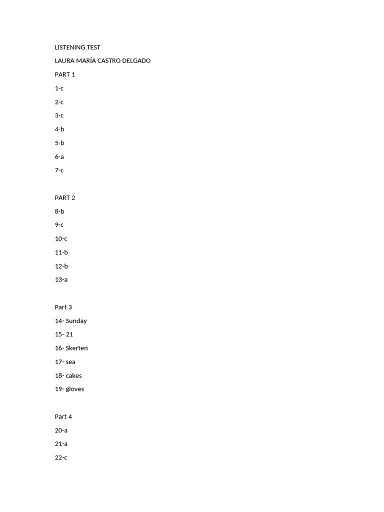 Listening Test Pdf
