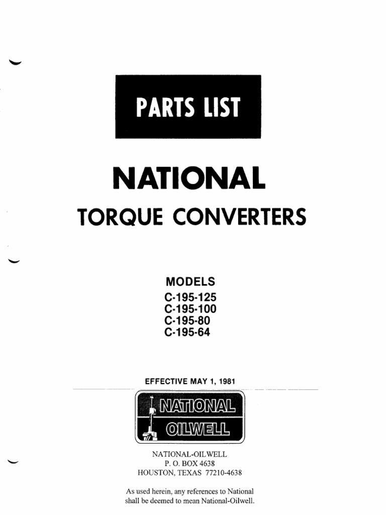 National c195 Parts List | PDF