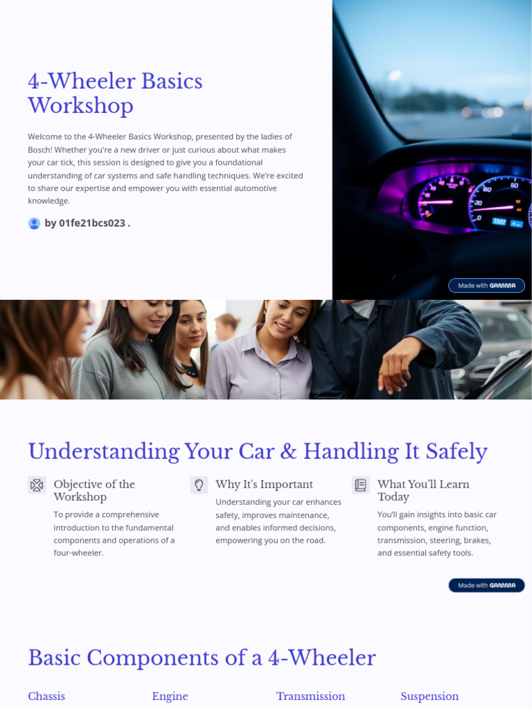 4 Wheeler Basics Workshop | PDF | Brake | Engines