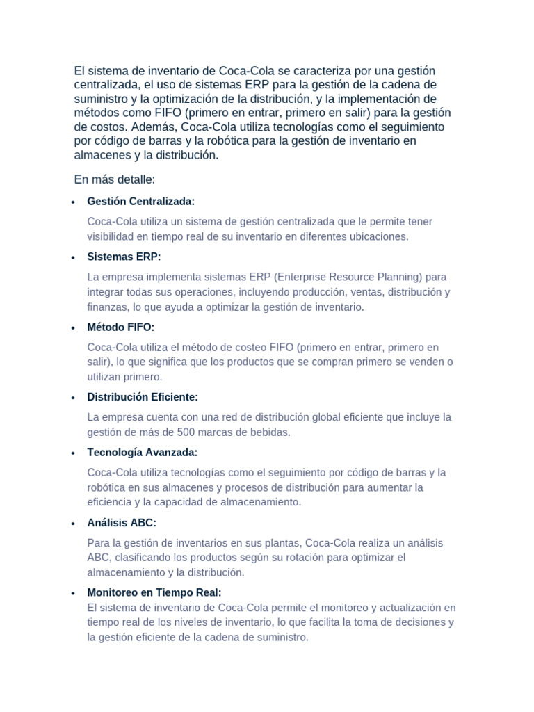 Tecnología RFID en el Inventario de Coca-Cola | PDF | Planificación de ...