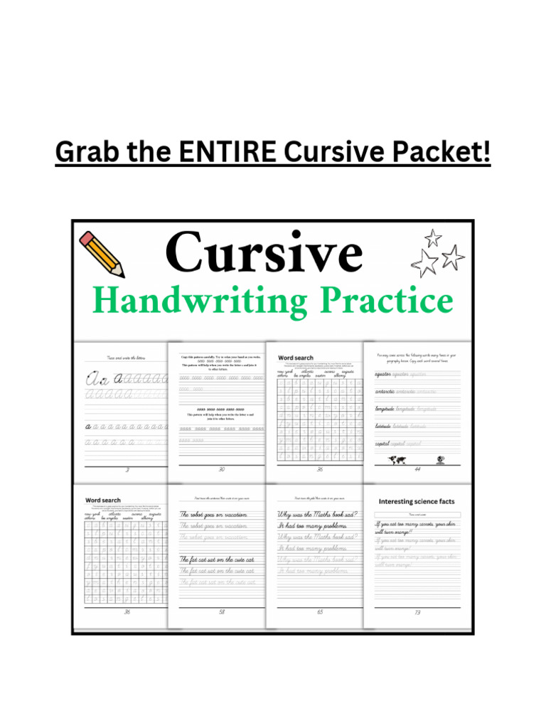 Cursive Writing Practice for 